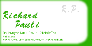 richard pauli business card